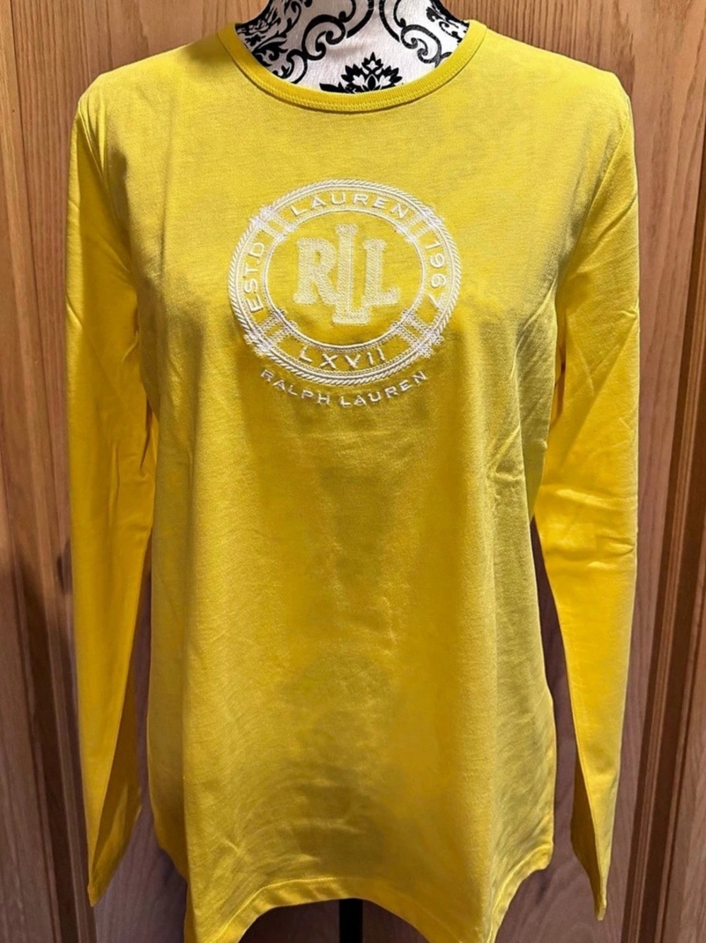 Ralph Lauren RL Long Sleeve Tee in Yellow Size Large